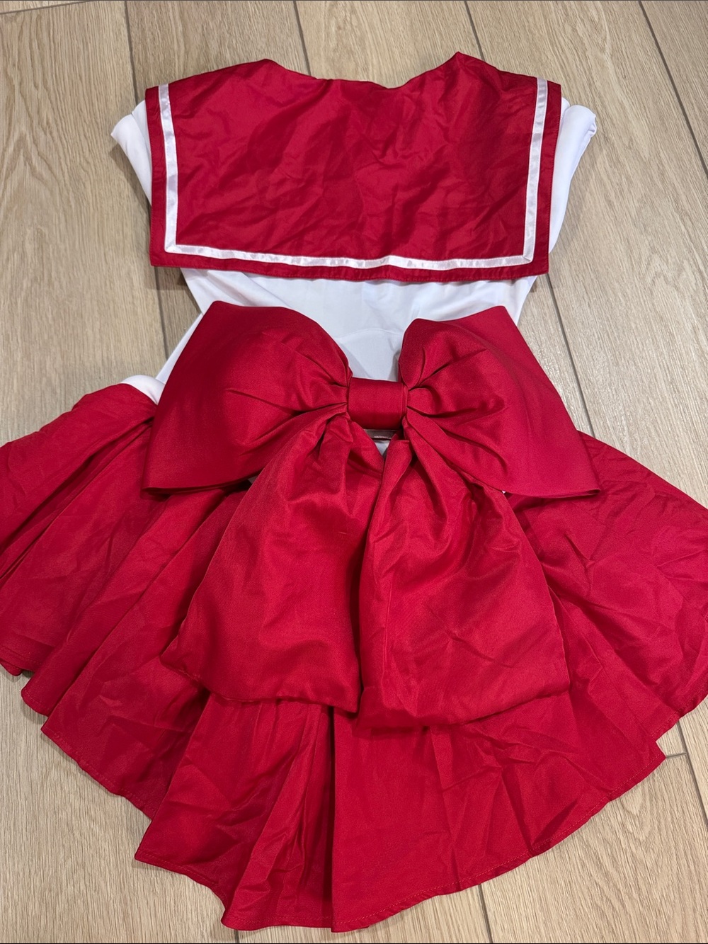 Sailor Mars Cosplay Dress Sz S Bow Sailor Moon Halloween Red White